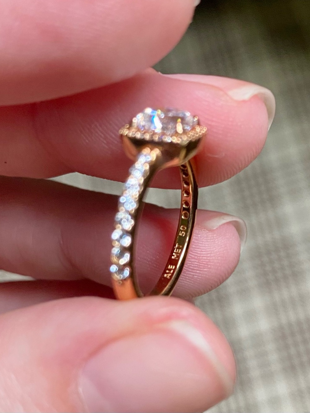 Pandora Rose Gold Ring with Clear Center Stone - Picture 5 of 6